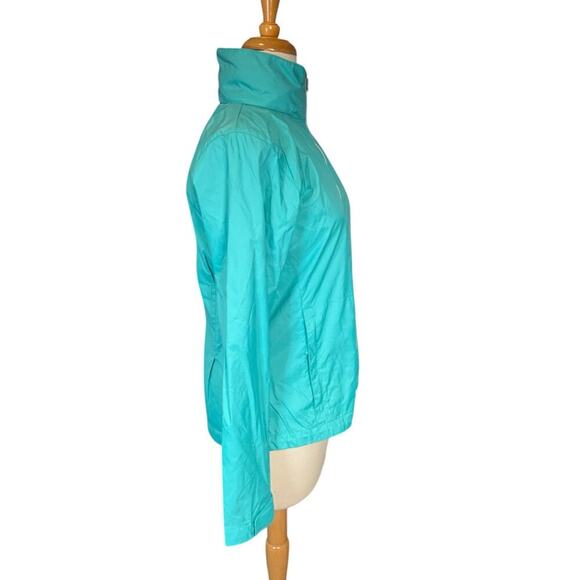 Columbia Womens Small Hide Hooded Windbreaker Rain Jacket Turquoise Lightweight - Picture 6 of 14